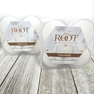 Root Unscented Tealight White Candles New 2 Boxes